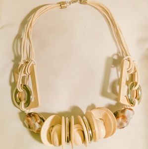 Ivory tonal Collar Statement Necklace & Earrings!